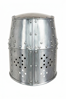 Casque de Chevalier Templier Médiéval en Acier Doux Poli pour Reconstitutions Historiques, Cosplay et Costumes d'Halloween