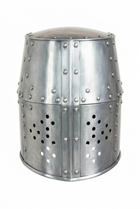 Casco Templario Medieval con Acabado Pulido, Armadura de Caballero de Acero Suave para Recreación Histórica, Cosplay, Disfraz de Halloween - Product Image 3