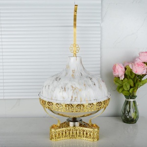 ถาดอุ่นอาหารเคลือบทองคำขาว/ทอง ดีไซน์ทันสมัย โดดเด่น สวยงาม พร้อมฝาปิด - Product Image 1