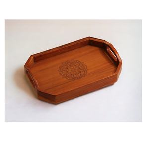 Bandeja de servicio de madera de acacia pura al por mayor, respetuosa con el medio ambiente, para el hogar, hotel, restaurante, vendedor caliente, verde y sostenible - Product Image 1
