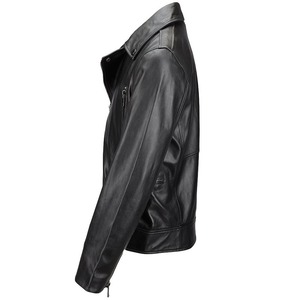 Veste en cuir effet peau de serpent au design unique pour homme, broderie de logo personnalisée, cuir brillant, vêtement d'extérieur, col montant, style motard - Product Image 3