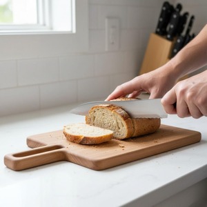 Tabla de cortar de madera hecha a mano, perfecta para regalar en bodas, aniversarios o eventos de inauguración de casas para amantes de la gastronomía. - Product Image 1