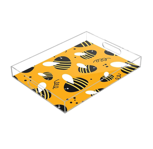 New Design Printed Acrylic Serving Storage Tray For Serving Beverages Snacks Breakfast Multi Use Organizer Tray For <b>Coffee</b> <b>Table</b> - Product Image 3