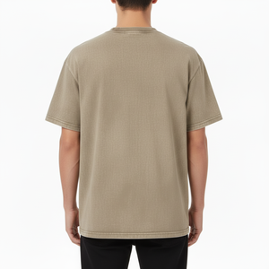 Camiseta de Algodón con Lavado Ácido para Hombre, 230 GSM, Corte Regular, Cuello Redondo, Manga Corta, Ropa Casual, Suave y Ligera, para Uso Diario en Verano, Servicio OEM - Product Image 3