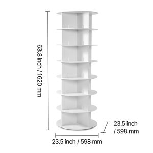 7 Tiers Freestanding Lazy Susan 360 Degree <b>Rotating</b> <b>Shoe</b> <b>Rack</b> Tower Revolving Storage Carousel Display for <b>Shoes</b> - Product Image 4