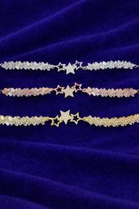 Pulsera de tenis de tres estrellas de moissanita auténtica de plata de ley 925 chapada en oro rosa amarillo, regalo de joyería para uso diario - Product Image 5