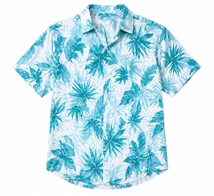 Men's Casual Beech Wear Summer Shirt 300 Grams Breathable Quick Dry Eco-Friendly Short Sleeve Floral Print Design 100% Polyester - Product Image 4