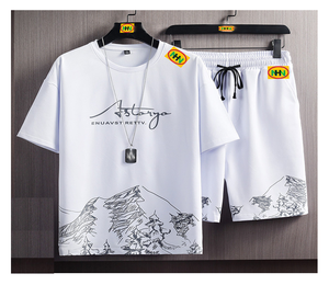 Boys Solid Print <b>Patchwork</b> Jersey Material 100% Cotton Casual Style Short Sleeve T-<b>Shirt</b> Shorts Set for Summer Outdoor - Product Image 5