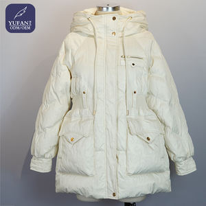 Chaqueta de Plumón Blanca <span class=keywords><strong>con</strong></span> <span class=keywords><strong>Capucha</strong></span>, Bolsillos y Cintura Ajustable para Invierno, Ligera, Cálida y Moderna, Parka para Mujer y Hombre - Product Image 6
