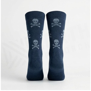 NORTH APPROACH Crew <b>Socks</b> Skull Pattern Blue Breathable Adult Casual Spring Season Knitted <b>Socks</b> - Product Image 2