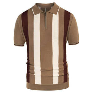 Polos de lujo para hombre, sin arrugas, con cremallera, lisos, antipilling, tela personalizada, para verano. - Product Image 5