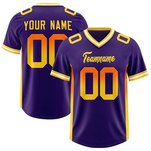 Jersey de Fútbol Americano Universitario con Cuello en V, Mezcla de Poliéster y Spandex, Costuras Personalizadas, Secado Rápido, Adhesivo de Transferencia Personalizado, Entrega Rápida - Product Image 1