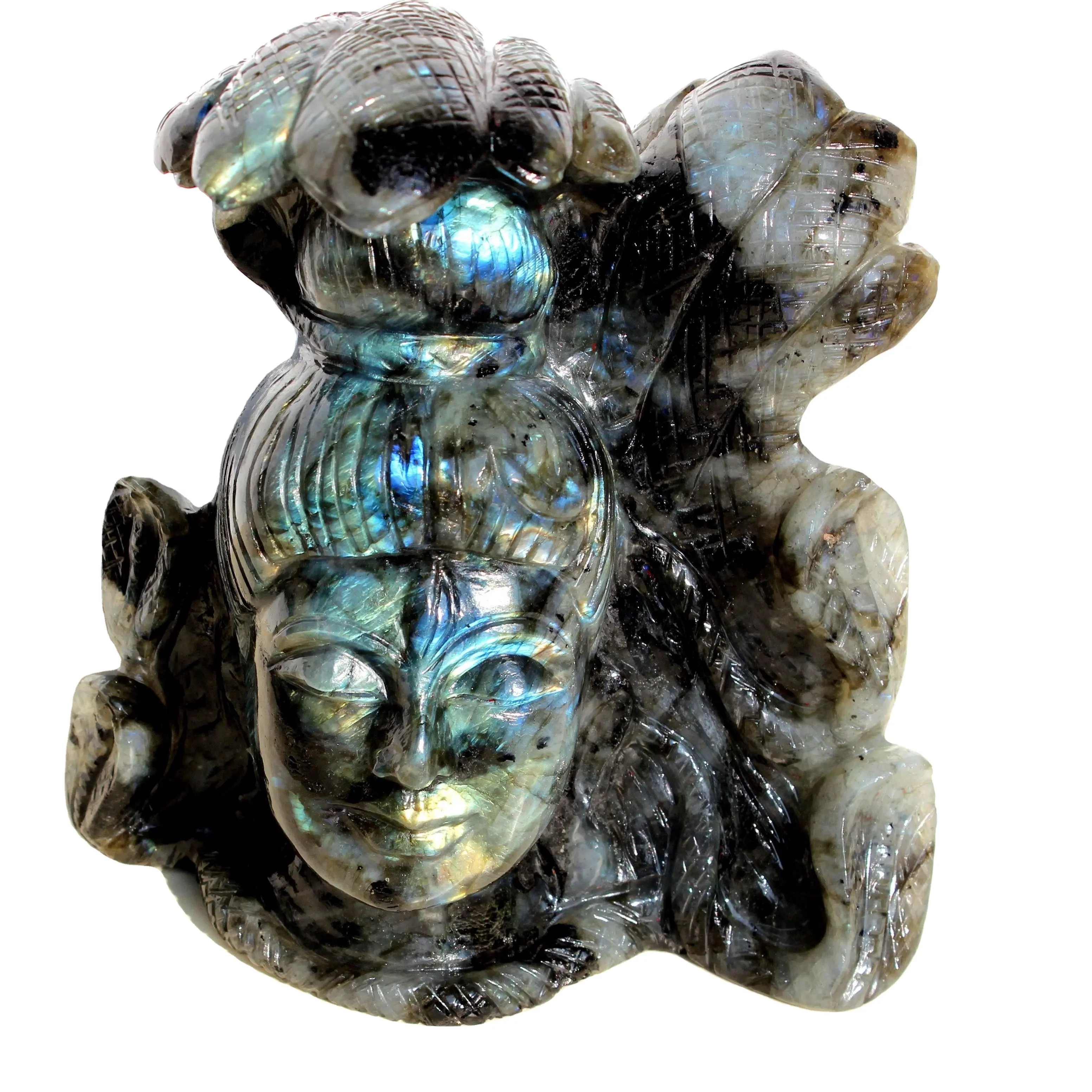 Labradorite escultura de entalhar mão, shiva estatueta shiva cristal de cura estátua natural rura gems índia