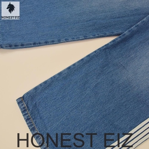 Jean en denim coupe bootcut noir pour homme Honest Eiz, taille mi-haute, coupe slim, vintage, délavage moyen, couleur unie - Product Image 3