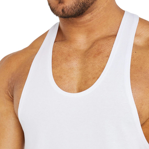 Custom Wholesale Men Regular Fit Quick Dry Breathable Eco Friendly Cotton Anti-UV Street Style Tank <b>Top</b> Gym Muscle Tee Fitness - Product Image 2
