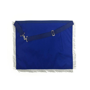 High Quality Master Freemason <b>Leather</b> <b>Apron</b> Royal Blue Border Silver Fringe Premium Regalia Eco-friendly Durable Handmade - Product Image 2