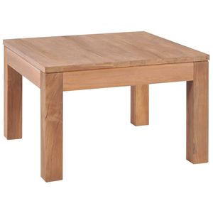 Table basse en bois de teck massif durable 23,6x23,6 pouces, beauté naturelle - Product Image 1