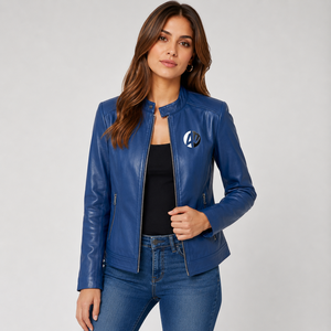 Veste en cuir pour femme, offrant une coupe confortable, une finition élégante et une fabrication durable, un indispensable élégant pour un look quotidien. - Product Image 1