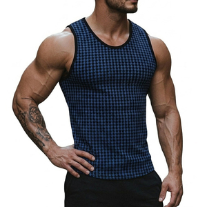 Wholesale Patterned Slim Fit Men's Tank Top Customizable <b>Logo</b> Athletic Sleeveless Shirt Breathable Fashion Streetwear Tank Tops - Product Image 6