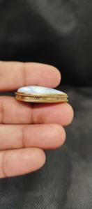 Pendentif rainuré en opale bleue 100% naturelle, pierre précieuse en vrac pour la fabrication de bijoux artisanaux en laiton - Product Image 3