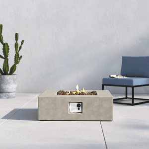 12\" H Outdoor <b>Fire</b> <b>Pit</b> <b>Table</b> Durable Concrete Construction for Outdoor Entertaining - Product Image 4