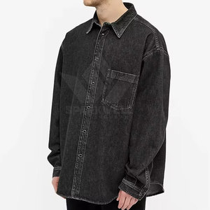 Premium <b>Men</b> <b>Jeans</b> <b>Shirt</b> Stylish <b>Jeans</b> Fabric Long Sleeve Comfortable Fit <b>For</b> Casual Fashion And Travel - Product Image 3
