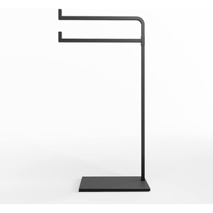 Porte-serviettes minimaliste en laiton à 2 barres, sur pied, fixe, pour salle de bain, support à serviettes fait main, en promotion - Product Image 2