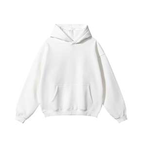 Streetwear Cotton Oversize Hoodie <b>Thick</b> <b>Fleece</b> Drop Shoulder Plain Blank Tracksuits Custom Men Hoodies - Product Image 4