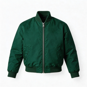 Custom Greek Letter Leather Jacket Embroidered Green <b>Quilted</b> Unisex Winter Coat Wholesale OEM Manufacturer Distributors Reliable - Product Image 1