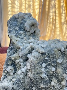 Large Polished Natural Blue Grey Apophyllite Chalcedony <b>Crystal</b> 25" Sparkling Meditation Stone for Home Decoration - Product Image 2