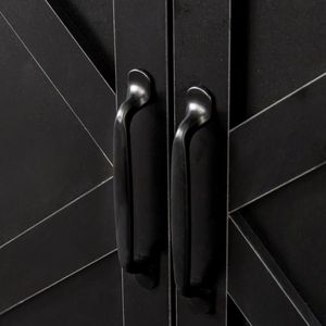 Credenza a 4 Ante Indipendente con 4 Ripiani Aperti per Ingresso, Soggiorno o Ufficio - Product Image 6