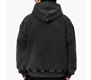 Sweat-shirt à capuche de luxe noir pour homme, coupe oversize, en coton épais, style streetwear hiver, chaud et tendance - Product Image 2