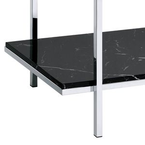 Angwin Faux <b>Marble</b> and Chrome <b>Console</b> <b>Table</b> with Mirrored Finish - Product Image 5