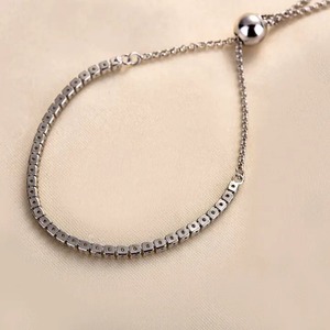 Pulsera de Tenis con Diseño Moderno, Plata de Ley 925, Baño de Oro Blanco, Moissanita Tallada Brillante, 220 mm, para Mujer - Product Image 6