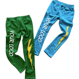 OEM Custom Logo Men's Stacked Sweat <b>Trousers</b> High Street Hip Hop 3D Puff Print Jogger Track Pant's Flare Sweat Pants for Men's - Product Image 6