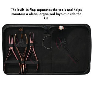 Hair Extension <b>tools</b> Kit Micro Bead Remover plier & Flat Crimping plier Loop <b>Tools</b> Pulling <b>Hook</b> Tape-In Plier Scissor Razor comb - Product Image 5