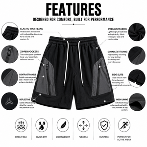 Pantalones Cortos Impermeables para Hombre, Ecológicos, de Tela Oxford, hasta la Rodilla, Cortavientos, de Secado Rápido, Ligeros, Transpirables, con Cintura Elástica - Product Image 5