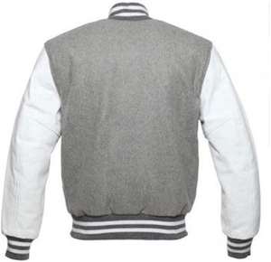 Veste de style universitaire de haute qualité pour hommes, vêtements de sport tendance, tissu en laine, manches en cuir, vestes Letterman - Product Image 2