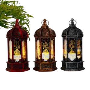 Lanterne à bougie marocaine vintage en métal, finition noire antique, à suspendre et à poser, décoration intérieure et extérieure, lanterne décorative à vendre - Product Image 4