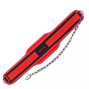 เข็มขัดนีโอพรีนแบบหนาพิเศษพร้อมโซ่เหล็กและห่วงรูปตัว D สองห่วงสำหรับการดึงข้อ ดิปส์ การออกกำลังกายแบบบีบอัด และการฝึกซ้อมในยิม - Product Image 3