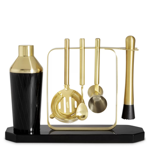 Juego de herramientas de barra multiusos de latón para barman, accesorios para vino y cócteles con base de mármol, jigger, colador, cuchara, juego de herramientas de barra - Product Image 6