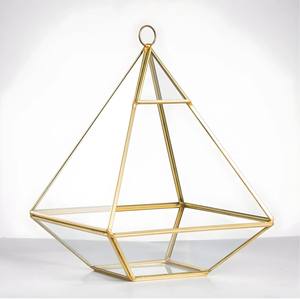 Terrario Geométrico de Vidrio y Metal, Diseño Poligonal Moderno, Exhibición Elegante para Suculentas, Plantas de Interior, Decoración del Hogar - Product Image 6