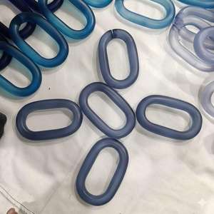 Wholesale AB Acrylic Link Chain Colorful Glitter Clear Plastic Resin Bag <b>Key</b> Closed <b>Ring</b> Necklace Bracelet <b>Accessories</b> - Product Image 3