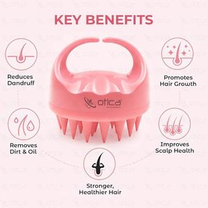 High Quality Otica Manual Waterproof Silicone Cushion Hair Scalp Massager Soft Cleaning <b>Brush</b> Head Model SH-004 for Dry Use - Product Image 3