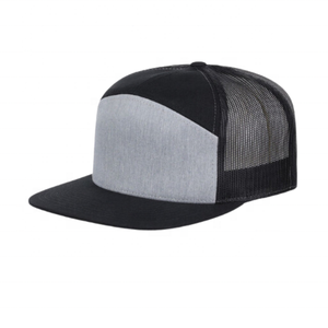 Gorra Trucker Richardson Auténtica Personalizada de 7 Paneles, Impermeable, Gris Jaspeado/Negro, Malla, Parche Bordado en 3D, Algodón, Dos Tonos - Product Image 1