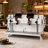 Machine à café expresso professionnelle italienne à 2 groupes certifiée CE ETL RCM pour barista, idéale pour les cafés et les entreprises