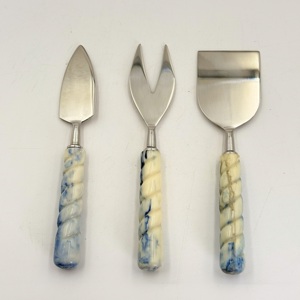 Juego de Quesos de Diseño, 3 Piezas, Utensilios para Queso Modernos y Elegantes, Acero Inoxidable Pulido a Espejo, Juego de Quesos de Lujo para Mesa - Product Image 1