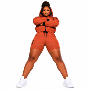 Custom Embroidered Logo Ladies Two Piece Windbreaker <b>Set</b> Breathable Nylon Fabric Contrast Piping Trim Custom Factory Wear New - Product Image 5