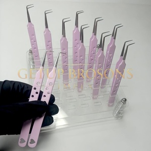 Best Stainless Steel <b>Smooth</b> Tip 90 Degree Eyelash Extension Tweezers Diamond Grip Silver Tip Heart Cutout Design Beauty <b>Tools</b> - Product Image 6