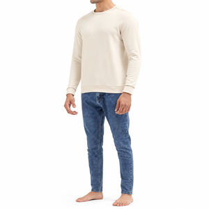 Sweat-shirt à col rond personnalisé en coton tricoté, coupe classique, couleur unie, décontracté, pour l'automne - Product Image 3